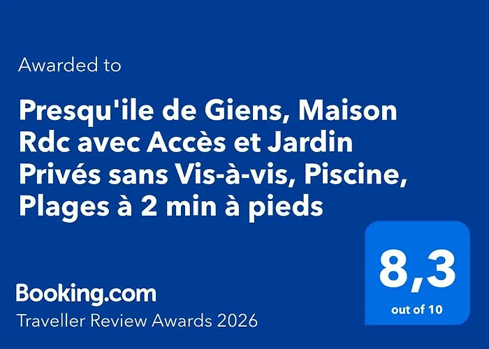 Presqu'ile De Giens, Maison Rdc Avec Acces Et Jardin Prives Sans Vis-a-vis, Piscine, Plages A 2 Min A Pieds Lejlighed