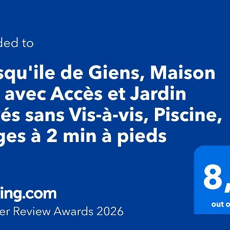 Presqu'ile De Giens, Maison Rdc Avec Acces Et Jardin Prives Sans Vis-a-vis, Piscine, Plages A 2 Min A Pieds Апартаменты